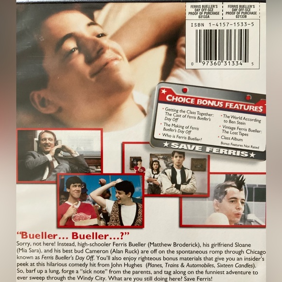 Ferris Bueller's Day Off DVD - Picture 3 of 4
